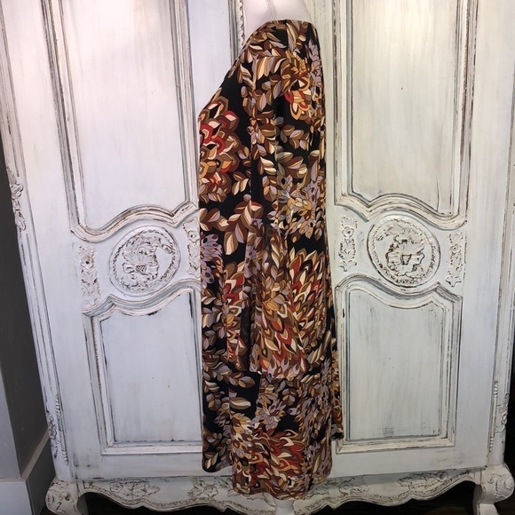 VINTAGE North Style  Scoop Neck Flounce Sleeves A line Jersey Knit Dress Size L - Picture 6 of 9